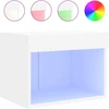 Image de vidaXL Table de nuit murale avec lampes LED blanc