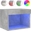 Image de vidaXL Table de nuit murale avec lampes LED gris béton