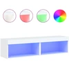 Image de vidaXL Armoires TV avec lampes LED 2 pcs. Blanc 60x30x30 cm