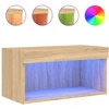 Image de vidaXL Armoire TV avec lampes LED Chêne Sonoma 60x30x30 cm