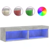 Image de vidaXL Armoires TV avec lampes LED 2 pcs. Gris béton 60x30x30 cm