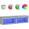 Image de vidaXL Armoires TV avec lampes LED 2 pcs. Gris Sonoma 60x30x30 cm