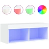 Image de vidaXL Armoire TV avec lampes LED blanc 80x30x30 cm