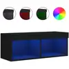 Image de vidaXL Armoire TV avec lampes LED Noir 80x30x30 cm
