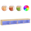 Image de vidaXL Armoires TV avec lampes LED 2 pcs. chêne Sonoma 100x30x30 cm
