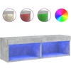 Image de vidaXL Armoire TV avec lampes LED gris béton 100x30x30 cm