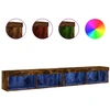Image de vidaXL Armoires TV avec lampes LED 2 pcs. Chêne fumé 100x30x30 cm