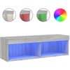 Image de vidaXL Armoire TV avec lampes LED Gris Sonoma 100x30x30 cm