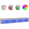 Image de vidaXL Armoires TV avec lampes LED 2 pcs. Gris Sonoma 100x30x30 cm