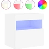 Image de vidaXL Armoire TV murale avec lampes LED blanc 40x30x40 cm