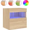 Image de vidaXL Armoire TV murale avec lampes LED Chêne Sonoma 40x30x40 cm