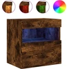 Image de vidaXL Armoire TV murale avec lampes LED Chêne fumé 40x30x40 cm