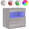 Image de vidaXL Armoire TV murale avec lampes LED Gris Sonoma 40x30x40 cm