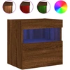 Image de vidaXL Armoire TV murale avec lampes LED brun aspect chêne 40x30x40 cm