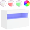 Image de vidaXL Armoire TV murale avec lampes LED blanc 60x30x40 cm
