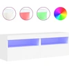 Image de vidaXL Armoires TV murales avec lampes LED 2 pcs. Blanc 60x30x40 cm