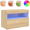 Image de vidaXL Armoire TV murale avec lampes LED Chêne Sonoma 60x30x40 cm