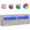 Image de vidaXL Armoires TV murales avec lampes LED 2 pcs. Gris béton 60x30x40 cm