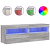 Image de vidaXL Armoires TV murales avec lampes LED 2 pcs. Gris Sonoma 60x30x40 cm