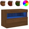 Image de vidaXL Armoire TV murale avec lampes LED brun imitation chêne 60x30x40 cm