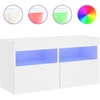 Image de vidaXL Armoire TV murale avec lampes LED blanc 80x30x40 cm