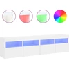 Image de vidaXL Armoires TV murales avec lampes LED 2 pcs. Blanc 80x30x40 cm