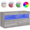 Image de vidaXL Armoire TV murale avec lampes LED Gris Sonoma 80x30x40 cm