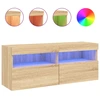 Image de vidaXL Armoire TV murale avec lampes LED Chêne Sonoma 100x30x40 cm