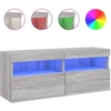Image de vidaXL Armoire TV murale avec lampes LED Gris Sonoma 100x30x40 cm