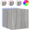 Image de vidaXL Armoire TV murale avec lampes LED Gris Sonoma 30,5x35x30 cm