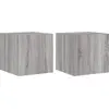 Image de vidaXL Armoires TV murales avec lampes LED 2pcs Gris Sonoma 30,5x35x30cm