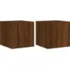 Image de vidaXL Armoires TV murales avec lampes LED 2 pcs. Brun imitation chêne