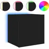 Image de Meuble TV mural avec lampes LED Noir 40,5x35x40 cm