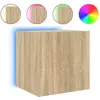 Image de vidaXL Armoire TV murale avec lampes LED Chêne Sonoma 40,5x35x40 cm
