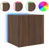 Image de vidaXL Armoire TV murale avec lampes LED brun aspect chêne 40,5x35x40cm