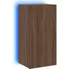 Image de vidaXL Armoire TV murale avec lampes LED brun imitation chêne 40,5x35x80cm