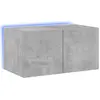 Image de vidaXL Armoire TV murale avec lampes LED gris béton 60x35x31 cm