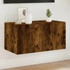 Image de vidaXL Armoire TV murale avec lampes LED chêne fumé 60x35x31 cm