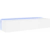 Image de vidaXL Armoires TV murales avec lampes LED 2 pcs. Blanc 80x35x31 cm