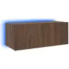 Image de vidaXL Armoire TV murale avec lampes LED brun aspect chêne 80x35x31 cm