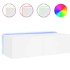 Image de vidaXL Armoire TV murale avec lampes LED blanc 100x35x31 cm