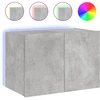 Image de vidaXL Armoire TV murale avec lampes LED gris béton 60x35x41 cm