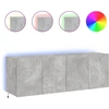 Image de vidaXL Armoires TV murales avec lampes LED 2 pcs. Gris béton 60x35x41 cm