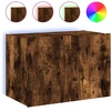 Image de vidaXL Armoire TV murale avec lampes LED chêne fumé 60x35x41 cm