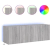 Image de vidaXL Armoires TV murales avec lampes LED 2 pcs. Gris Sonoma 60x35x41 cm