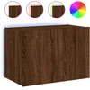 Image de Armoire TV murale avec éclairage LED brun imitation chêne 60x35x41 cm