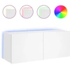Image de Meuble TV mural avec lampes LED blanc 100x35x41 cm