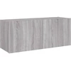 Image de vidaXL Armoire TV murale avec lampes LED Gris Sonoma 100x35x41 cm