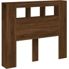 Image de vidaXL Tête de lit LED marron imitation chêne 120x18,5x103,5 cm Matériau dérivé du bois