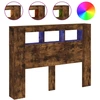 Image de vidaXL Tête de lit LED chêne fumé 140x18,5x103,5 cm Bois composite